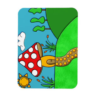 Skurrile Waldpilzkunst Magnet