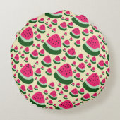 Skurrile Wassermelonen Süßes Sommerfrucht-Muster Rundes Kissen (Rückseite)