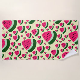 Skurrile Wassermelonen Süßes Sommerfrucht-Muster Strandtuch