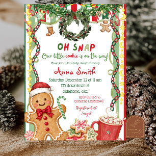 Skurrile Weihnachts-Gingerbread Oh Snap Babyparty Einladung