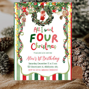 Skurrile Weihnachts-Party-Kette 4. Geburtstag Einladung