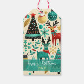 Skurrile Weihnachtsbäume & Rentiere Geschenkanhänger (Vorderseite)