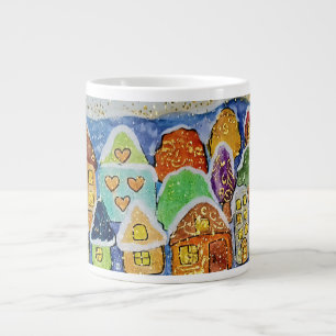 Skurrile Weihnachtsdorf-Volksfestkunst-Weihnachtsg Jumbo-Tasse