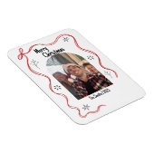 Skurrile Weihnachtskarte mit Foto und Doodle-Desig Magnet (Rechte Seite)