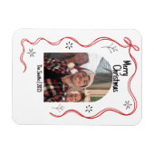 Skurrile Weihnachtskarte mit Foto und Doodle-Desig Magnet (Horizontal)