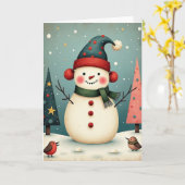 Skurrile Weihnachtskarte mit Schnee Karte (Gelbe Blume)