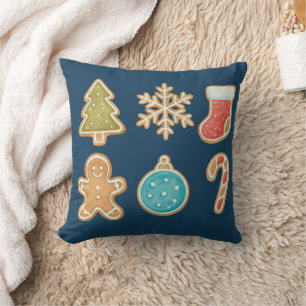 Skurrile Weihnachtsplätzchen-Icons Kissen