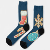 Skurrile Weihnachtsplätzchen-Icons Socken (Linkes Detail)