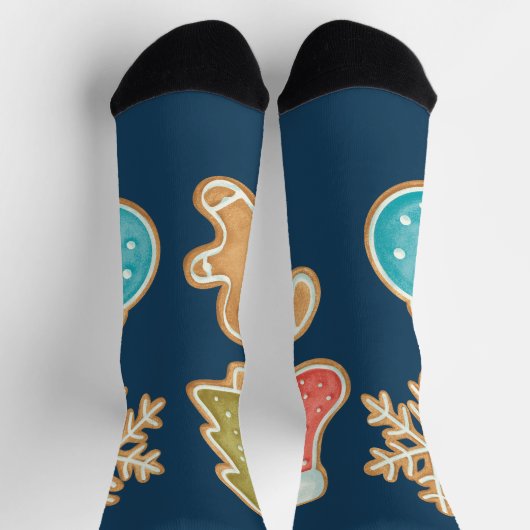 Skurrile Weihnachtsplätzchen-Icons Socken (Oben)