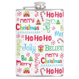 Skurrile Weihnachtstypografie Flachmann