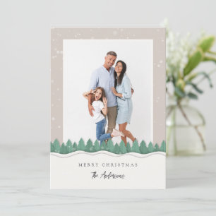 Skurrile Winterferien-Familienfoto-Weihnachten Feiertagskarte