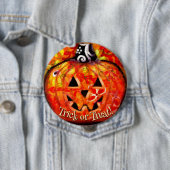 Skurriler abstrakter Jack O Lantern personalisiert Button (Beispiel)
