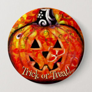 Skurriler abstrakter Jack O Lantern personalisiert Button