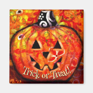 Skurriler abstrakter Jack O Lantern personalisiert Magnet