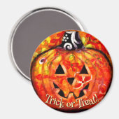 Skurriler abstrakter Jack O Lantern personalisiert Magnet (Vorderseite/Rückseite)