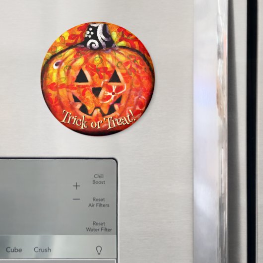 Skurriler abstrakter Jack O Lantern personalisiert Magnet (In Situ (Kühlschrank))
