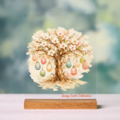 Skurriler anpassbarer blühender Baum mit Eiern Acrylschild (Neutral)