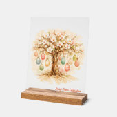 Skurriler anpassbarer blühender Baum mit Eiern Acrylschild (Winkel)
