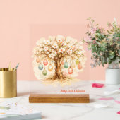 Skurriler anpassbarer blühender Baum mit Eiern Acrylschild (Hochzeit)