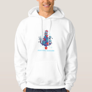 Skurriler blauer Weihnachtsbaum  Hoodie