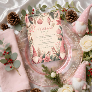 Skurriler botanischer Weihnachts-Gnom-Mittagessen  Einladung