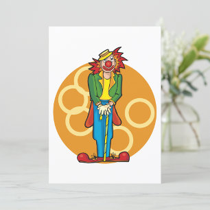 Skurriler Cartoon-Clown mit hellen Farben Einladung