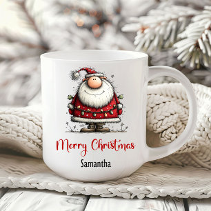 Skurriler Cartoon-Weihnachtsmann Humor Festlicher Kaffeetasse