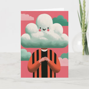 Skurriler Cloud-Head-Surreal-Charakter-Kunst Karte