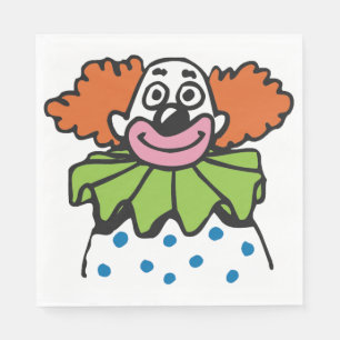 Skurriler Clown-Charakter mit orangefarbenem Haar Serviette