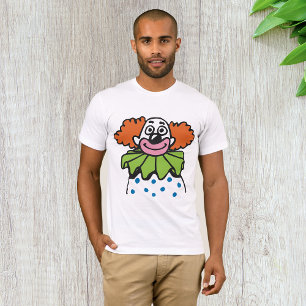 Skurriler Clown-Charakter mit orangefarbenem Haar T-Shirt