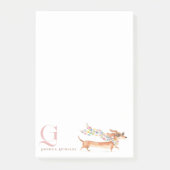Skurriler Dachshund-Monogramm-Personalized Post-it Klebezettel (Vorderseite)