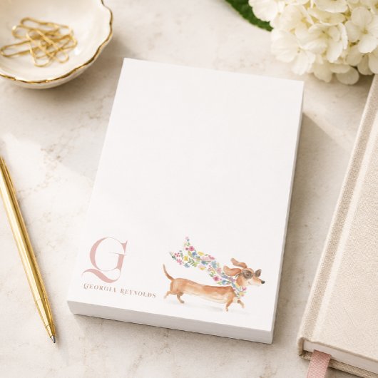 Skurriler Dachshund-Monogramm-Personalized Post-it Klebezettel