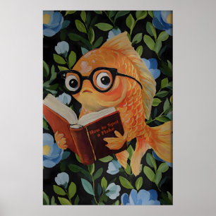 Skurriler Fisch-Leseposter - Lustig Ozean-Thema Poster