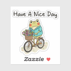 Skurriler Frosch beim Fahrradfahren Illustration Aufkleber