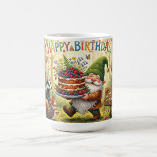 Skurriler Gartenzwerg-Geburtstagsentwurf für den W Kaffeetasse