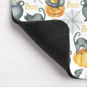 Skurriler Halloween-Kessel und Katzen-Muster Mousepad (Ecke)