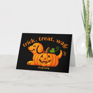 Skurriler Halloween-Kürbis-Hundliebhaber Karte