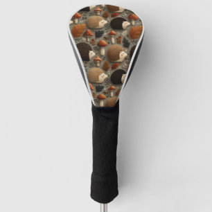 Skurriler Herbst-Igel- und Pilz-Muster Golf Headcover