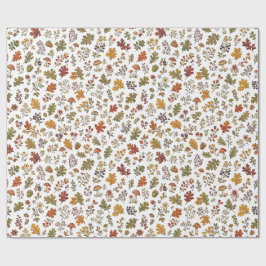 Skurriler Herbstwald-Blatt-Pilz-Muster Geschenkpapier
