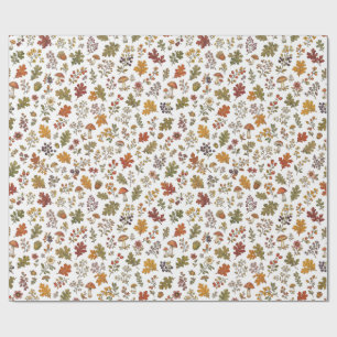 Skurriler Herbstwald-Blatt-Pilz-Muster Geschenkpapier
