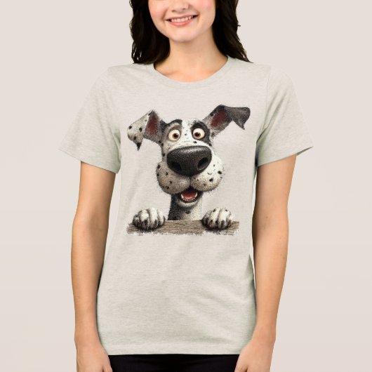 Skurriler Hund Tri-Blend Shirt (Vorderseite)
