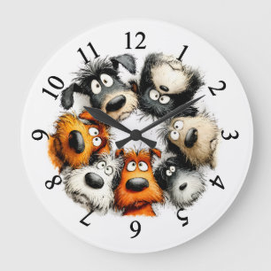 Skurriler Hundeliebling Große Wanduhr