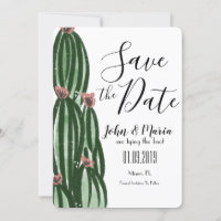 Skurriler Kaktus Kunstvolles Save-the-Date