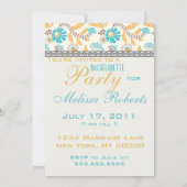 skurriler, moderner Junggeselinnen-Abschied aus Bl Einladung (Rückseite)