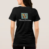 Skurriler Patchwork-Weihnachts-Teddybär Tri-Blend Shirt (Rückseite)