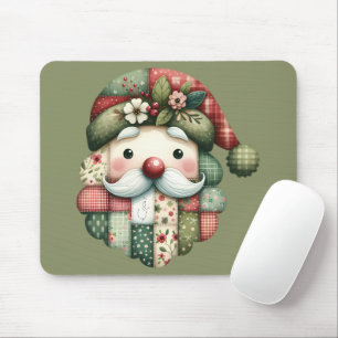 Skurriler Patchwork-Weihnachtsmann im Volkskunstst Mousepad