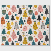 Skurriler Retro-Weihnachtsbaum Geschenkpapier (Flach)