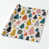 Skurriler Retro-Weihnachtsbaum Geschenkpapier (Ungerollt)