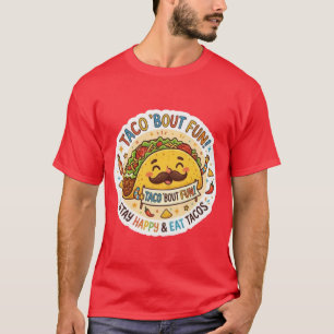 Skurriler Taco-Aufkleber-Entwurf – Buntes Foodie-E T-Shirt