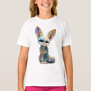 Skurriler Türkiser Bemalter Wüsten-Fennec-Fuchs Ki T-Shirt